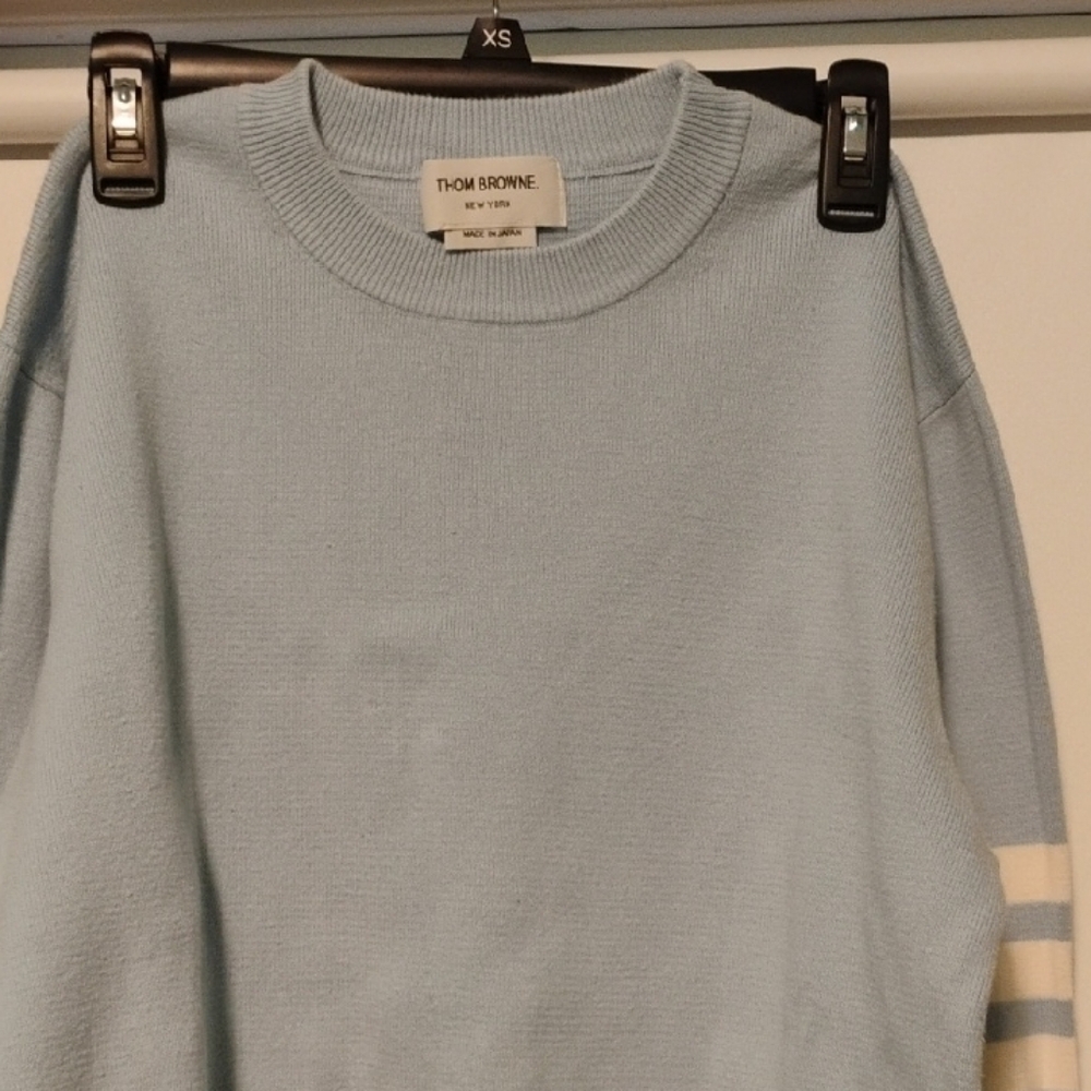 Thom Browne Sky Blue Knit Pullover Medium